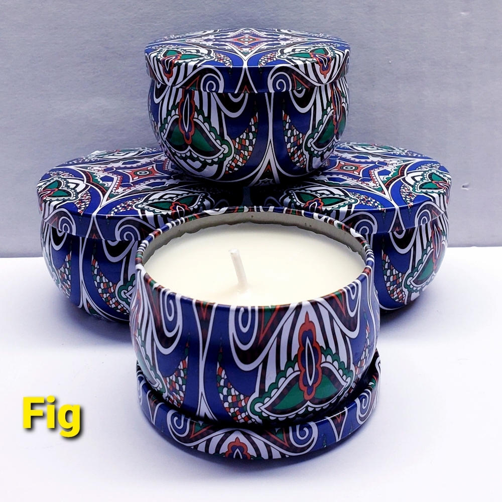 FIG Scented Mini Tin Jar Soy Wax Candles, Aromatherapy candles, 2 oz(4 pack)